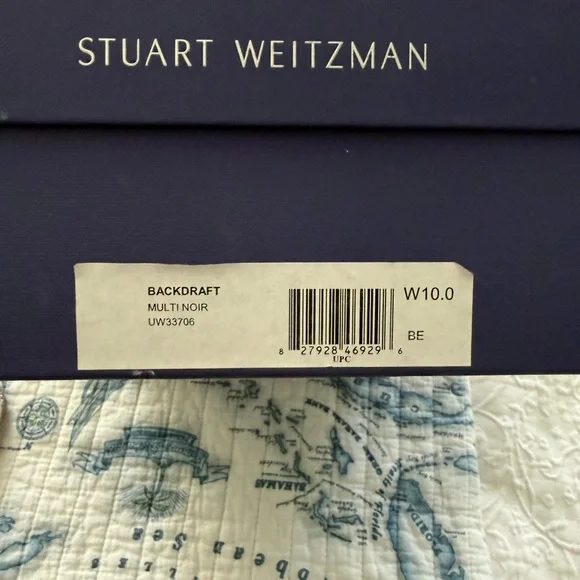 Stuart Weitzman Backdraft multi noir Wedge Sandals - Silver 10 wide - Picture 8 of 9